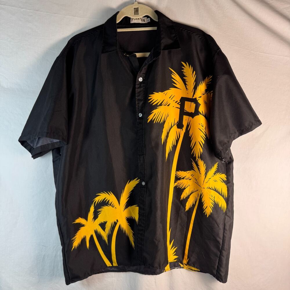 Pittsburgh Pirates Shirt Mens XL Palm Tree MLB Baseball Button Up Levin's Hawaii